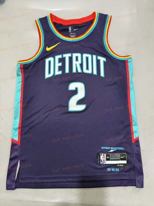 Detroit Pistons #2 Cade Cunningham 26 Season Pistons City Purple Style 2