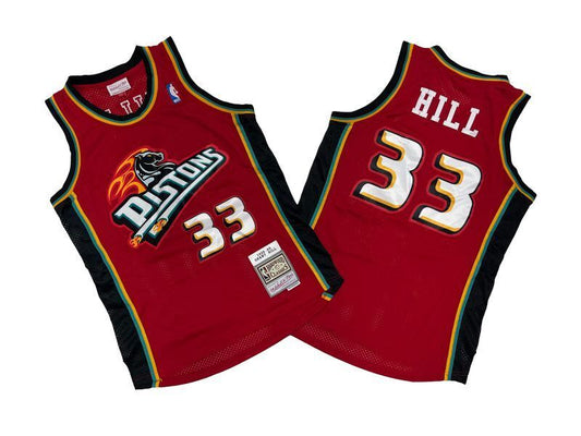 Detroit Pistons #33 Grant Hill Pistons 33 # Red 99-00 Season Mitchell Retro Jersey --. Hill Style 1