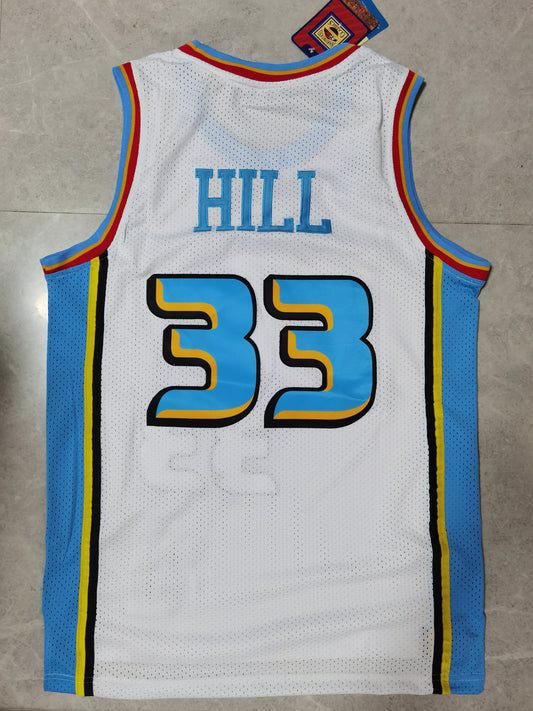 Detroit Pistons #33 Grant Hill Pistons 33 # White Retro Jersey Style 1