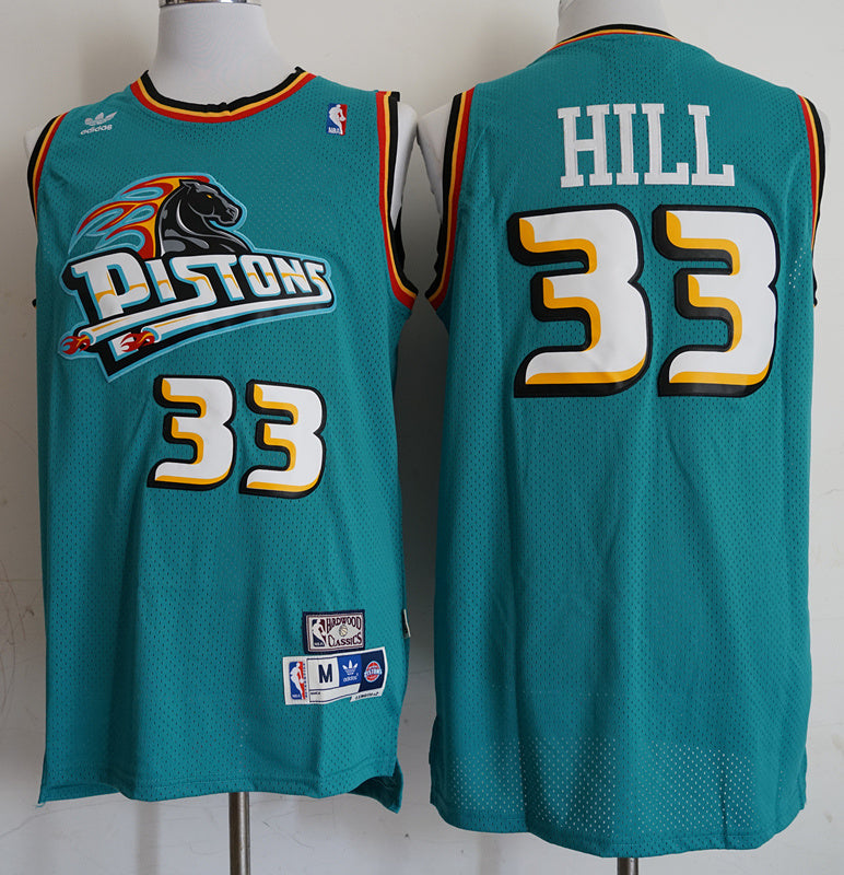 Detroit Pistons #33 Grant Hill Pistons ( Mesh Print ) 33 # Hill Green Style 2