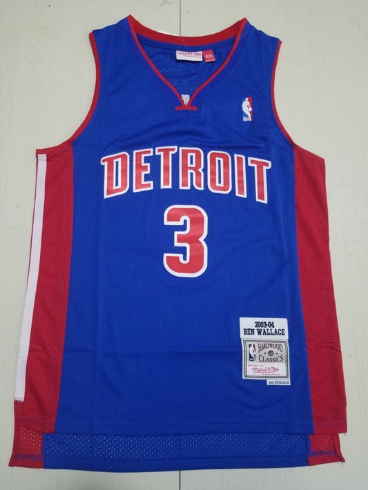 Detroit Pistons #3 Ben Wallace Pistons 3 Blue s-xxl Style 2