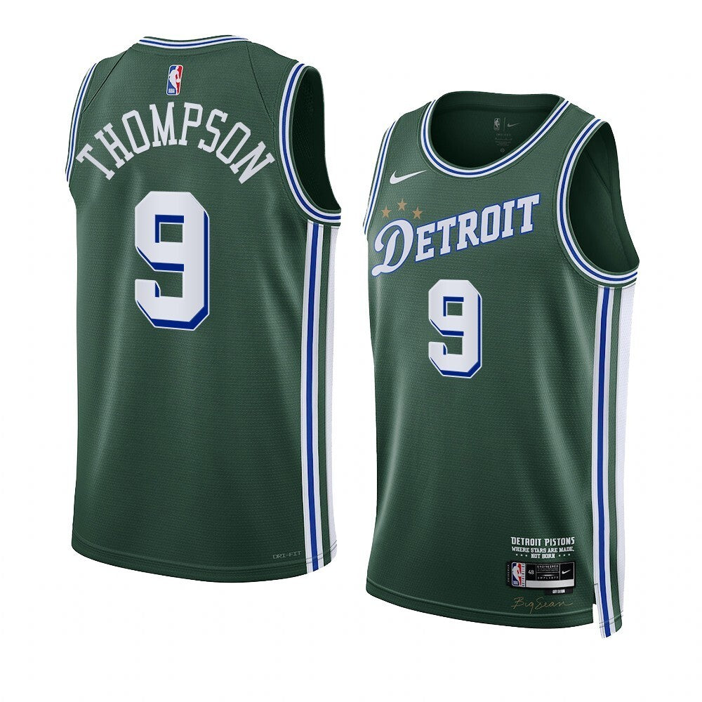 Detroit Pistons #9 Ausar Thompson 2023 NBA Draft Men Green Jersey 2022-2023 City Edition