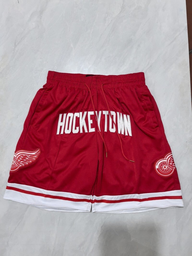 Detroit Red Wings Hockey Red Wings Red Shorts Style 2