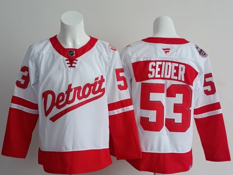 Detroit Red Wings #53 Moritz Seider Red Wings Style 1