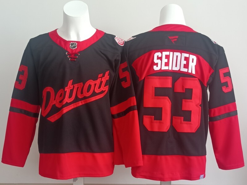 Detroit Red Wings #53 Moritz Seider Red Wings Style 2