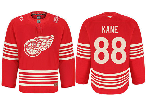 Detroit Red Wings #88 Patrick Kane Red 2025 Centennial Premium With 100