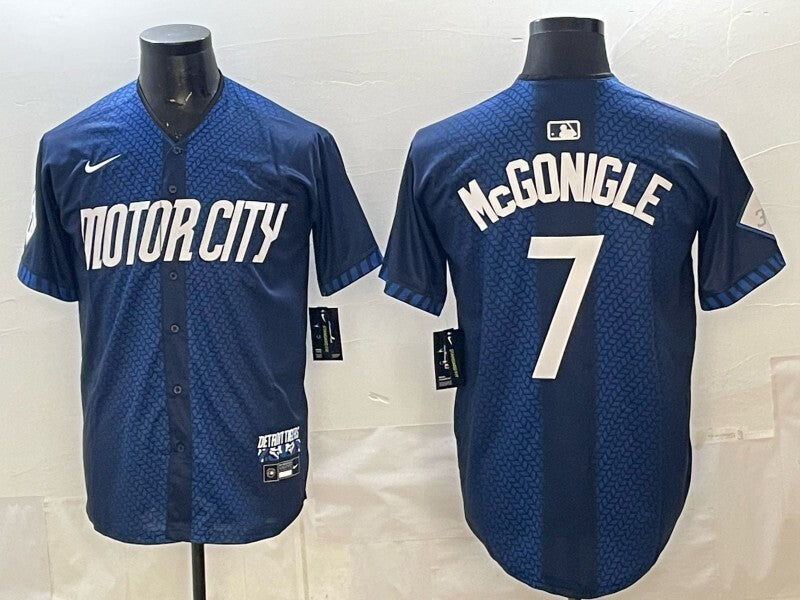 Detroit Tigers #7 Kevin McGonigle Navy City Connect Cool Base Limited Stitched