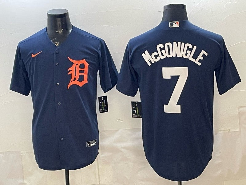Detroit Tigers #7 Kevin McGonigle Navy Cool Base Stitched Baseball Jersey Style 1