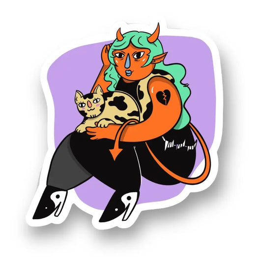Devil Girl high quality vinyl sticker, 2.5" x 3"