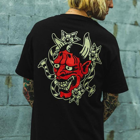Devil cartoon printed men's T-shirt - Naughty Clothes Men