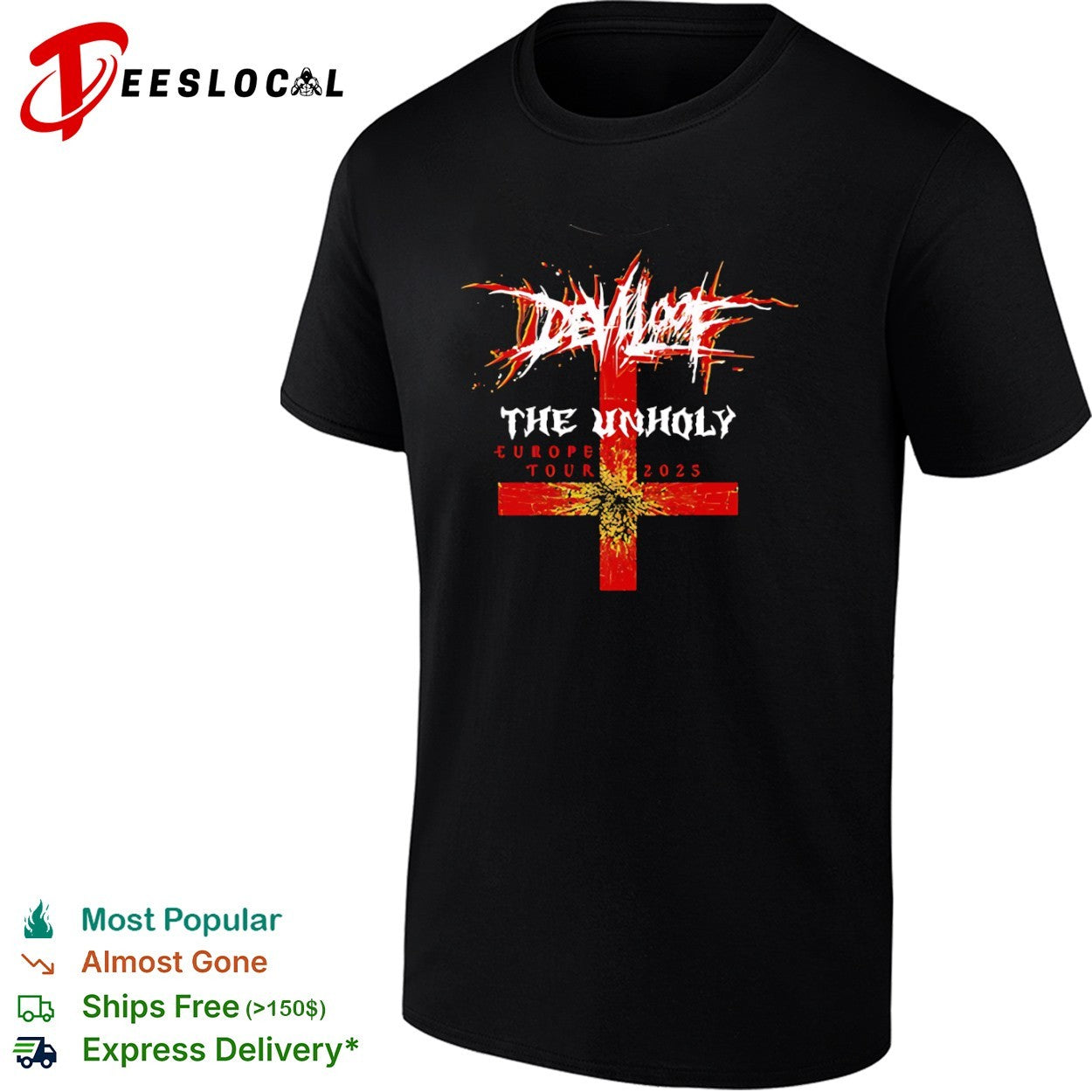 Deviloof The Unholy Europe Tour 2025 Deathcore shirt