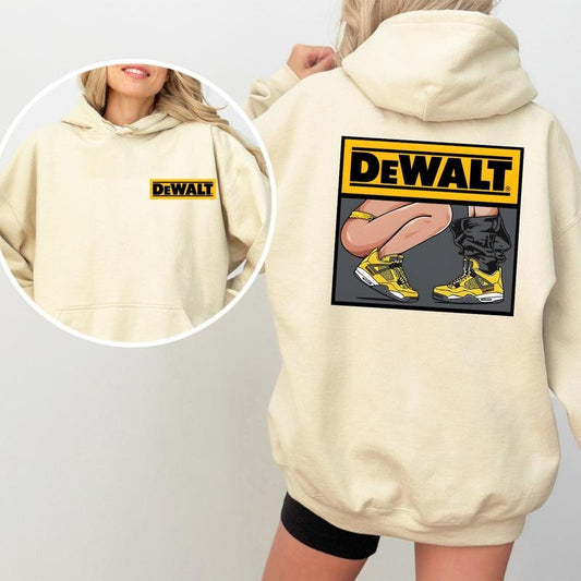 Dewalt Funny 2-Sided Hoodie, Workwear Style for DIY Dads & Tradesmen, Heavyweight Cotton Hoodie, Gift For Him, For Her cute  graphic  hoodies