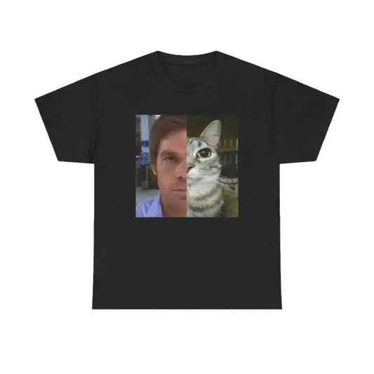 Dext Morgan Tee, Funny Cat Meme Shirt, Unisex Heavy Cotton T-Shirt, Gift for Dexter Fans, TV Show Fan Tee, Funny Graphic Tee Streetwear