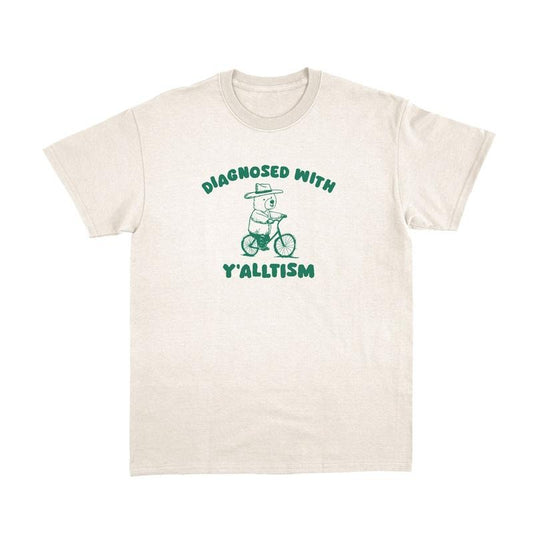 Diagnosed With Y'alltism Funny Cartoon Shirt, Meme T Shirt, Vintage Drawing T-Shirt, Unisex T-Shirt
