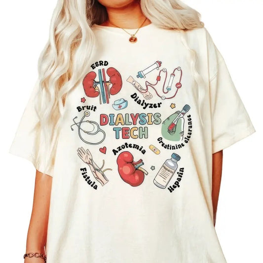 Dialysis Tech & Kidney Nurse Shirts Support for Kidney Cancer T-shirt