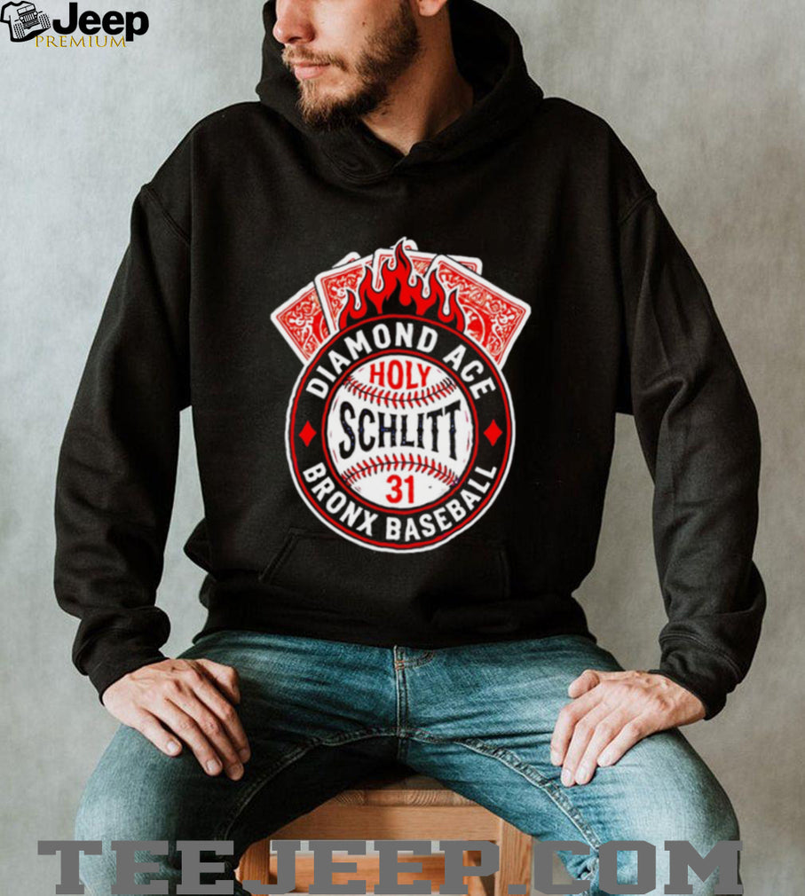 Diamond Ace Schlitt 31 Bronx Baseball Flaming Cards Shirt