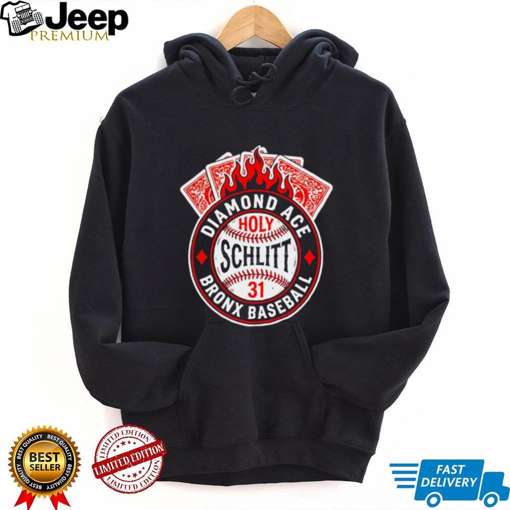 Diamond Ace Schlitt 31 Bronx Baseball Flaming Cards Shirt
