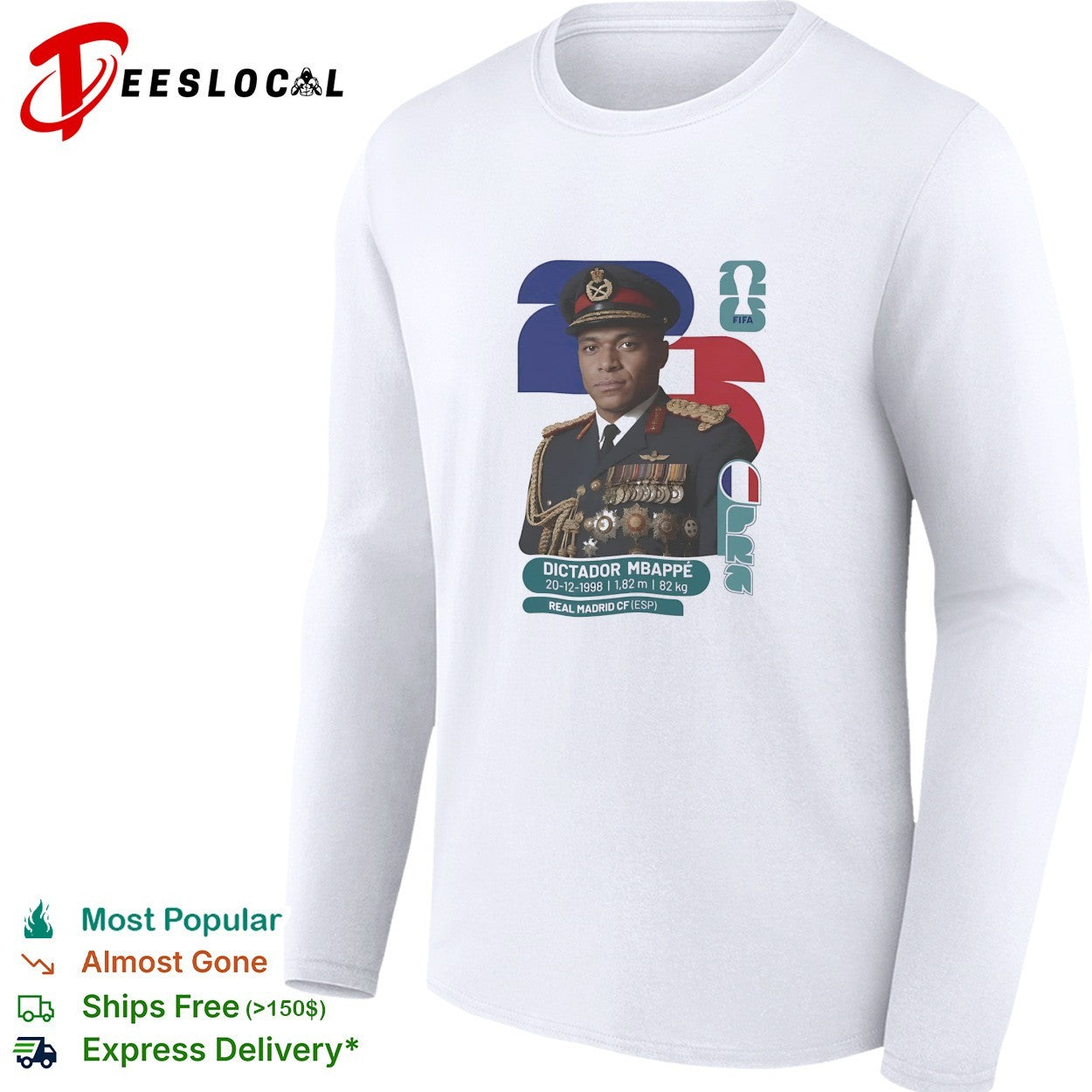 Dictador Mbappe Real Madrid FIFA card military uniform shirt