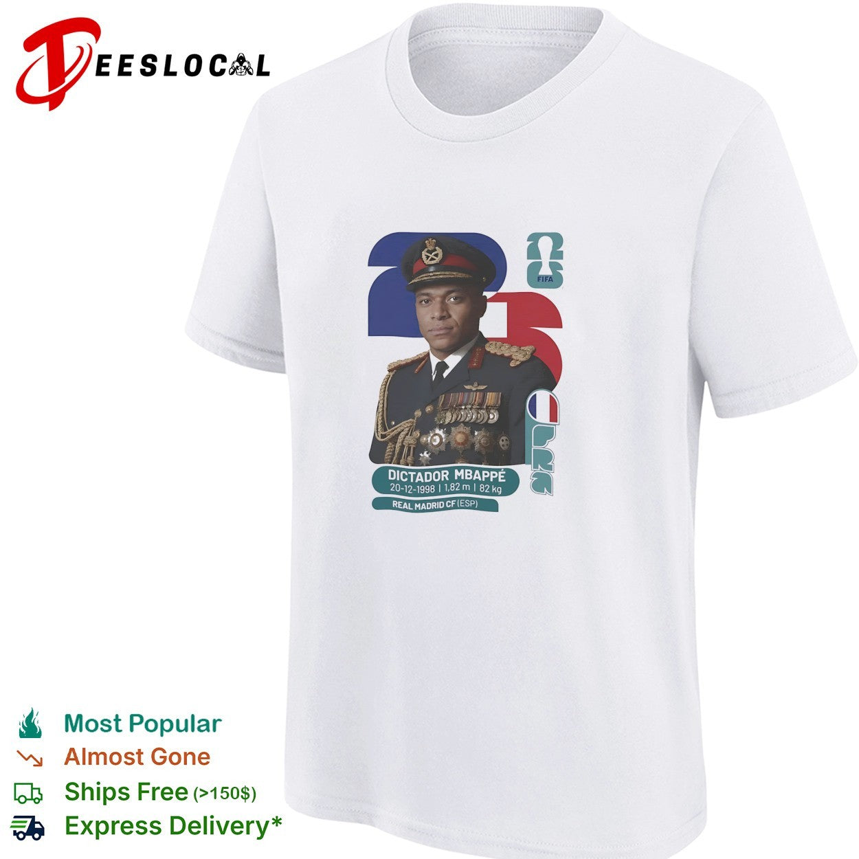 Dictador Mbappe Real Madrid FIFA card military uniform shirt