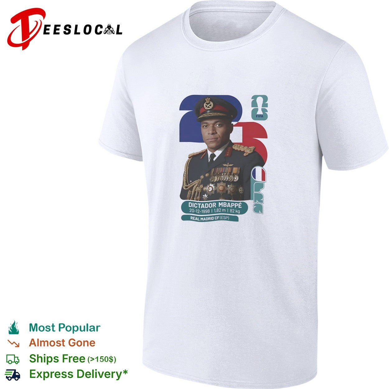 Dictador Mbappe Real Madrid FIFA card military uniform shirt