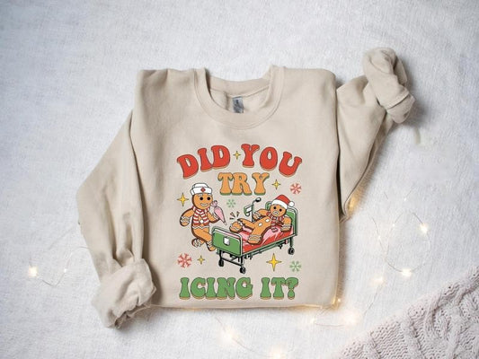 Did You Try Icing It Sweatshirt, Nurse Christmas Sweatshirt, Physical Therapist Shirt, Emergency Christmas Shirt, School Nurse Christmas Tee