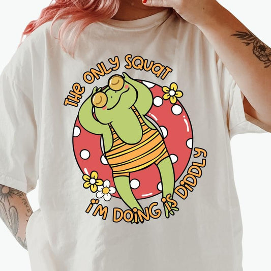 Diddly Squat Frog Graphic T-shirt, vintage graphic shirt Casual Oversized Cotton Shirt for the Comfort Fabric Top Womenswear Unisex Women Lady Tshirtstyle{n002}2