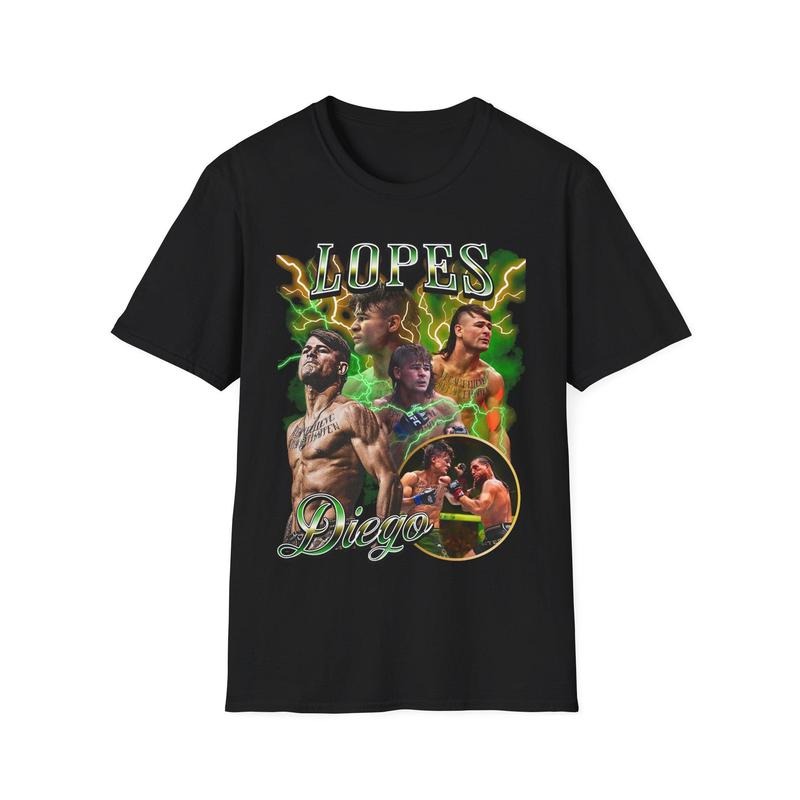 Diego MMA Vintage 90s Retro Graphic Collage T-Shirt, Lopes Bootleg Tee for men, Gift For Him
