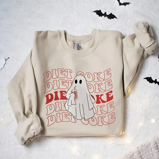 Diet Coke Ghost Sweatshirt, Diet Coke Gifts, Teacher Fuel, Mom Sweatshirt Hoodie, Ghost Holds Diet Coke Sweater, Gift for Diet Coke Lover