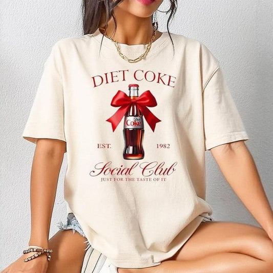 Diet Coke Social Club T-Shirt, Coca Cola shirt, Diet Coke Lover Crewneck, Coca Cola Coquette T-Shirt, Diet Coke Fans Sweater, Womenswear Top Streetwear Tshirt