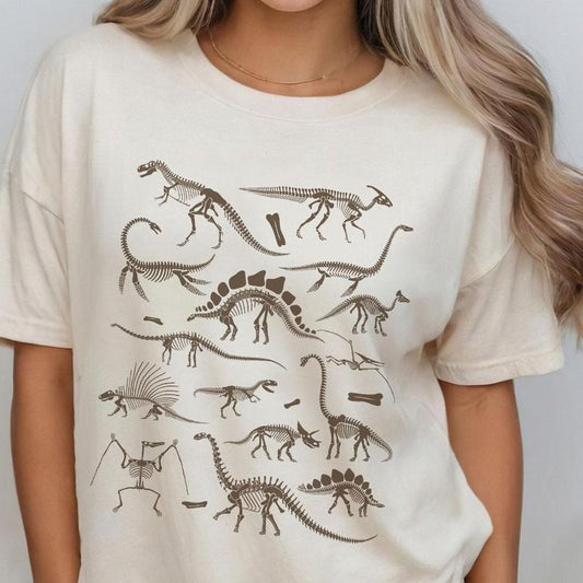Dinosaur Skeleton Shirt, Gift for Her, Dinosaur Gifts, Shirts For Women, Aesthetic Clothes, Retro Dinosaur Shirt, Women's Tops, Gift For Dino Lover, Dino Shirt, Funny Shirt For Her, Paleontology Shirt, T-rex Shirt, Dinosaur Lover Gift
