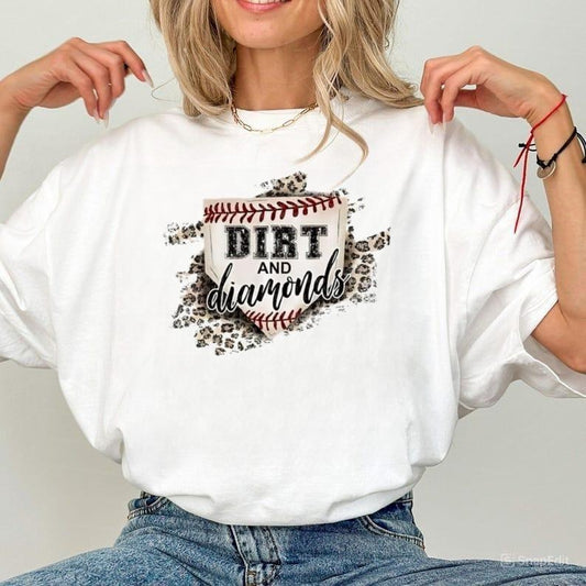 Dirt And Diamonds Shirt, Baseball Mom Leopard Shirt, Baseball Mom Shirt, Love Baseball shirt, Womens Shirt, Baseball Fan Shirt, Baseball Tee