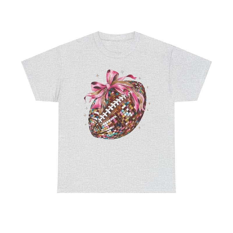 Disco Football Bow Shirt Gildan, Women's Football Team, Women's Oversized Tshirt