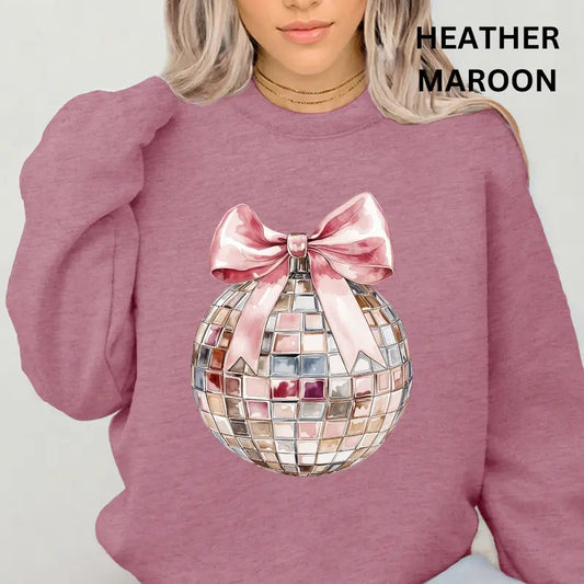 Disco Ornament Sweatshirt,  Christmas Graphic Sweatshirt for Men and Women - Pullover, Comfortable