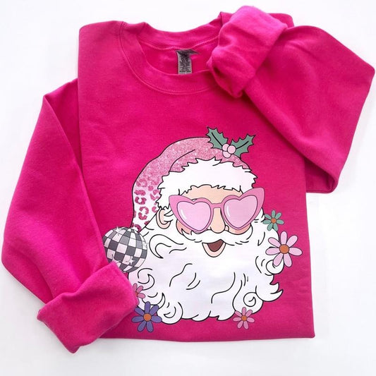 Disco Santa Sweatshirt, Retro Santa Crewneck