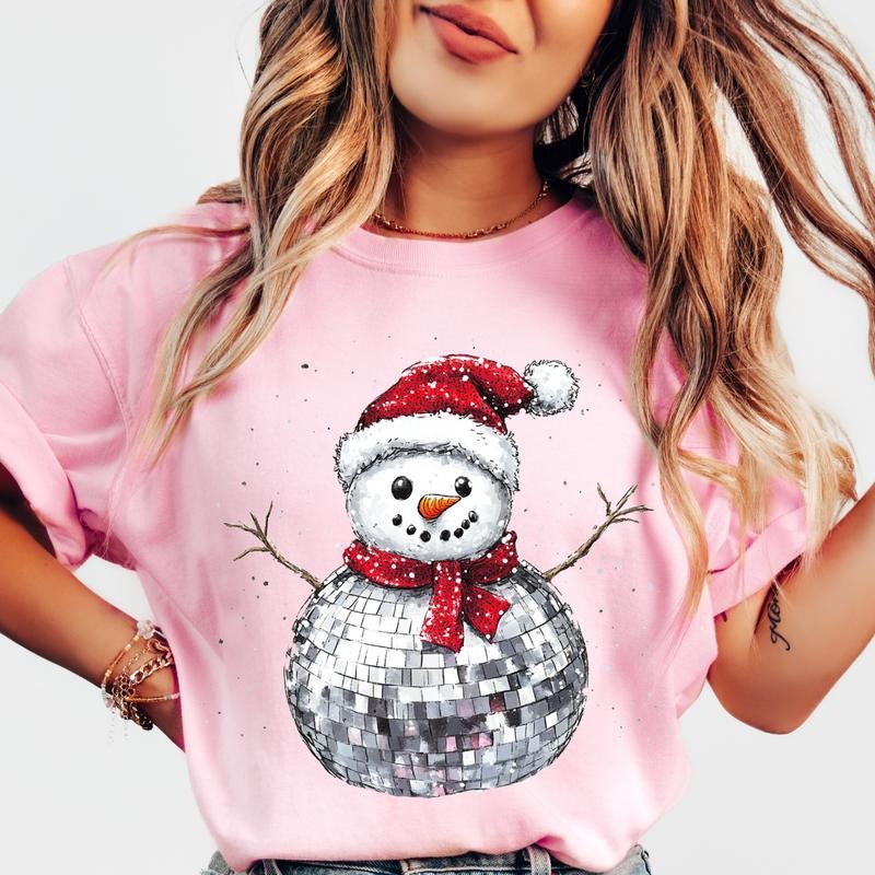 Disco Snowman Shirt~ Unisex Apparel Relaxed Fit Printed In The USA Clothing Womenswear Casual Comfort Cotton Top Athletic Boho Chic