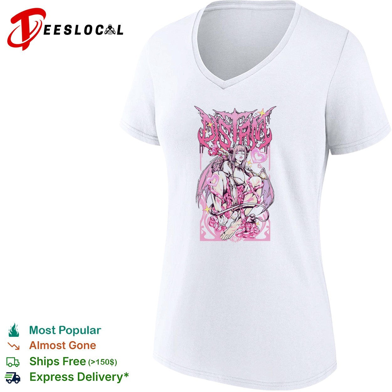 Distant demon girl gothic anime poster shirt