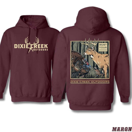 Dixie Creek Outdoors Hoodie - Vintage Hunting Design, Perfect for Outdoor Adventures and Wildlife Enthusiasts, Ideal for Autumn and Winter Comfort, Hoodie for Men, Hoodie for Women, High-Quality Material Menswear Sweaters Tops Underwear