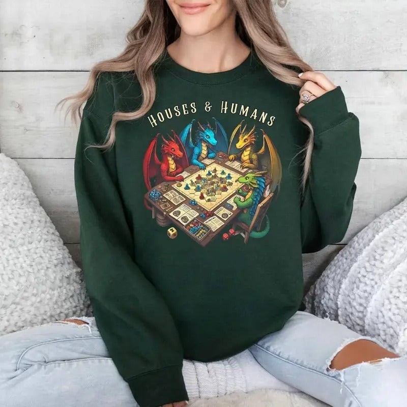 DnD Houses And Humans Parody Funny Dungeons Roleplay Game T-Shirt Sweatshirt Hoodie, Dungeons And Dragons Game Best Gift Shirt, Hoodie, Sweatshirt, Dnd Sweatshirt, Dungeon Master Shirt, RPG Shirt, TTRPG, D&D Shirt