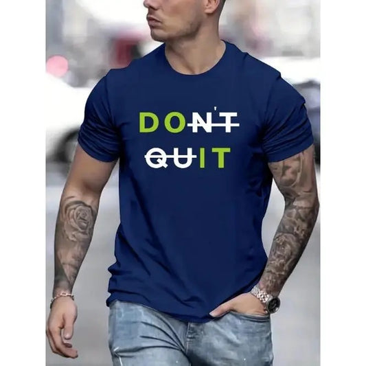 Do It Print T Shirt, Tees For Men, Casual Short Sleeve T-shirt For Summer Made in USA