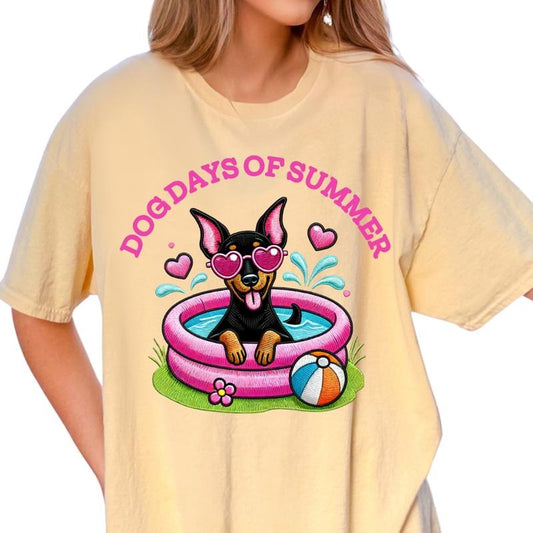 Doberman Dog Days of Summer Shirt ~ Unisex Apparel Relaxed Fit Printed In The USA Clothing Womenswear Casual Comfort Cotton Top Athletic Boho Chic