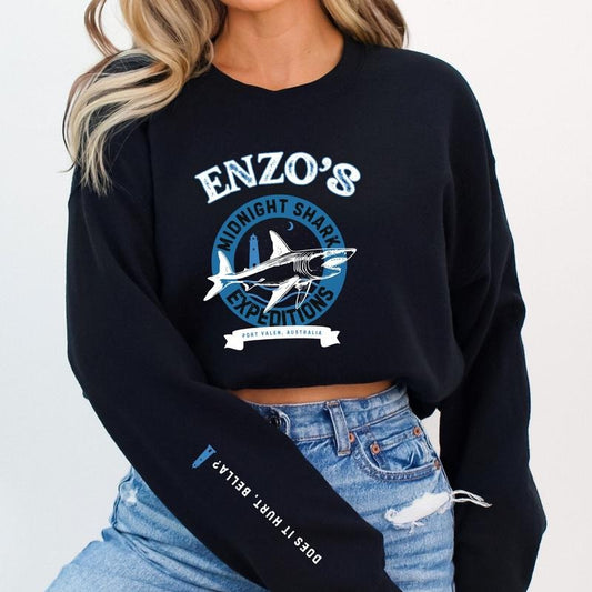 Does It Hurt Sweatshirt, HD Carlton Enzo's Shark Encounters Hoodie, Dark Romance Shirt, Book Lover Gift, Smut Reader Unisex Soft Comfort Crewneck Pullover Long Sleeves Graphic Fabric Sweater