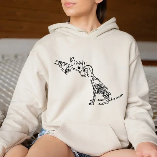 Dog Boop Halloween Hoodie, Dog Skeleton Sweatshirt, Funny Dog Shirt, Dog Lover Gifts, Dog Mom Hoodie, Spooky Dog Hoodie, Dog Skeleton Hoodie