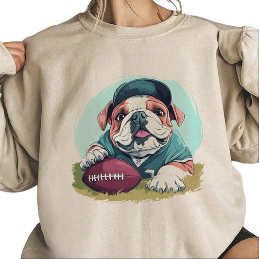 Dog Football Fans Sweater, Football Fan Gifts, Family Team Crewneck Women Sweatshirt, Football Fan Apparel Unisex T-shirt Hoodie Cotton Womenswear