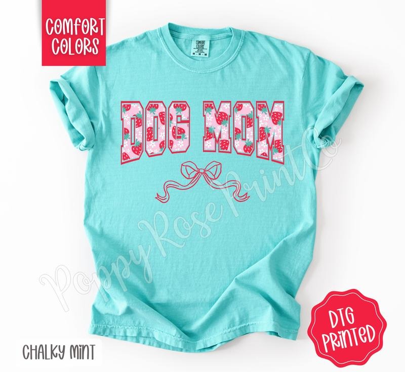 Dog Mom Strawberry Shirt Comfort Colors, Women's Graphic Tee