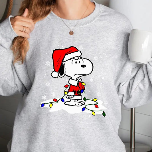 Dog New Year Sweatshirt TShirt, Christmas Light Shirts, Cute Carton Christmas Shirt Hoodie | WearSparks.com