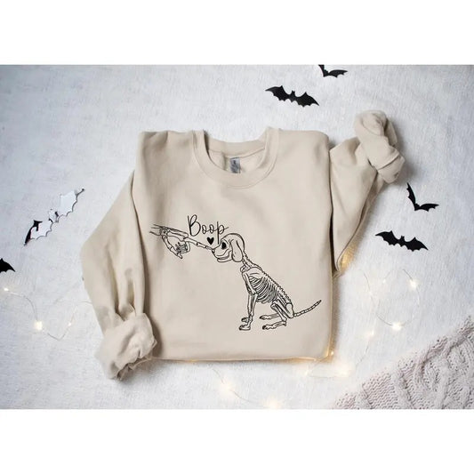 Dog Skeleton Sweatshirt Funny Dog Shirt Dog Lover Gifts Dog Mom Sweatshirt Spooky Dog Shirt Skeleton Sweatshirt 2023 Happy Halloween