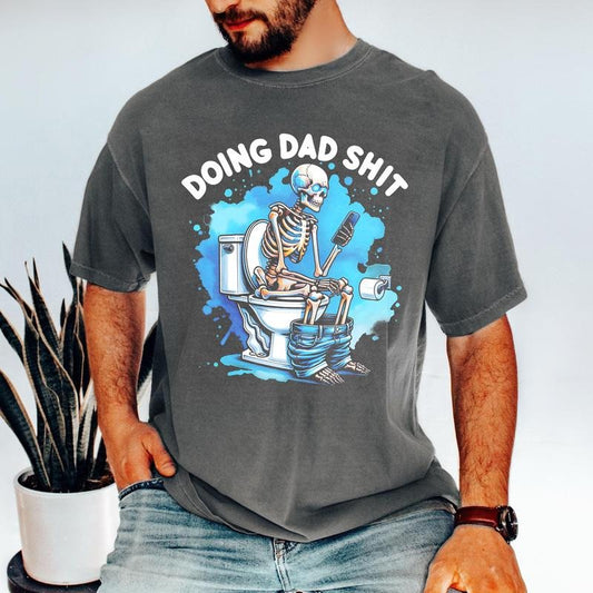 Doing Dad Shit, Comfort Colors Shirt, Jokes Steel Frame Snowmobile Dad, Father's Day T-Shirt, Funny Dad, Unisex Apparel Relaxed Fit Printed In The USA