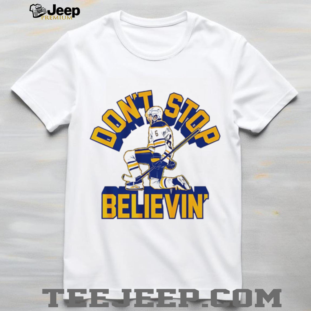 Don T Stop Believin Ice Hockey Player White Graphic Sports T Shirt