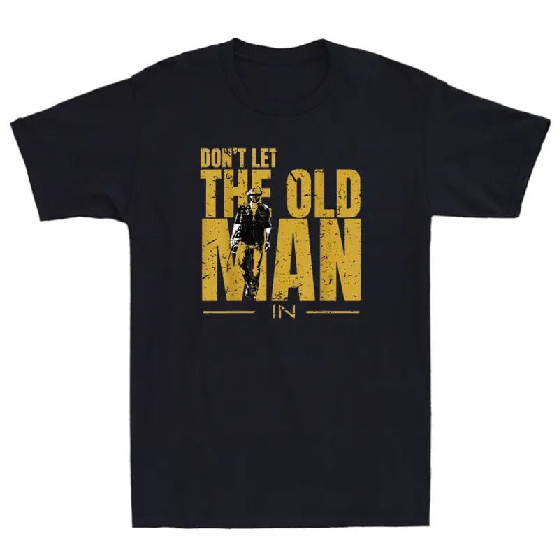 Don't Let The Old Man In Vintage Walking With A Guitar Saying Retro Mens T-Shirt