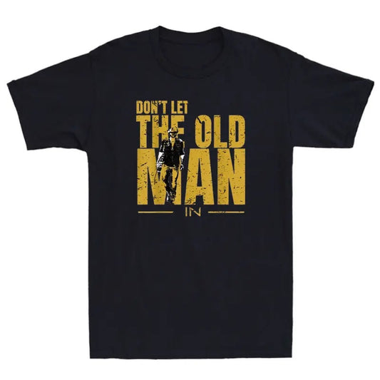 Don't Let The Old Man In Vintage Walking With A Guitar Saying Retro Mens T-Shirt